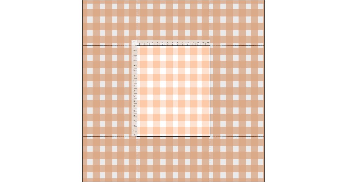 Peach Gingham Fabric Zazzle