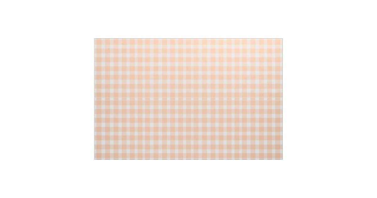 Peach Gingham Fabric Zazzle