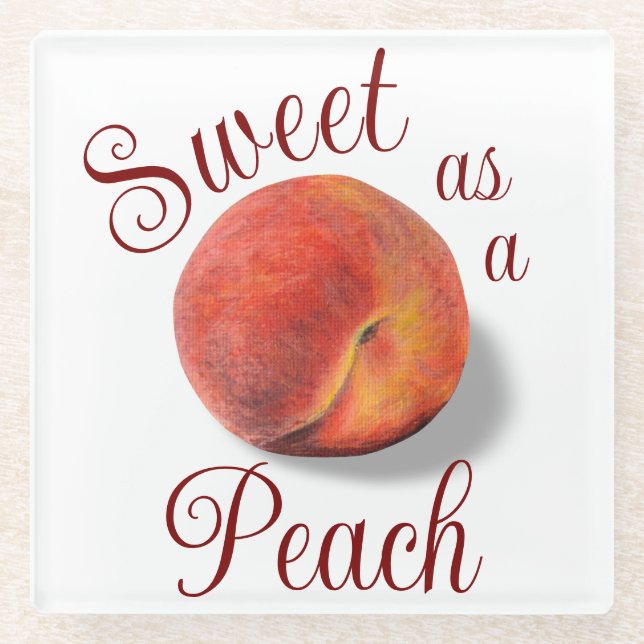 Peach Glass Coaster (Front)