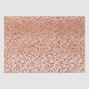Peach Glitter Leopard Animal Print Tissue Paper