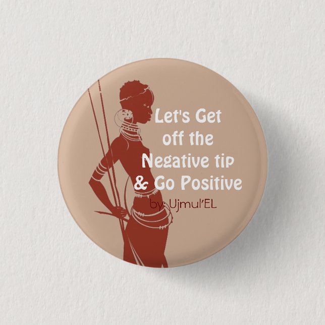 Peach Go Positive button (Front)