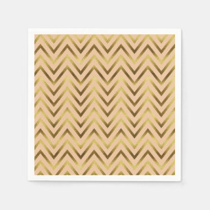Peach & Gold Chevron Stripe Napkin