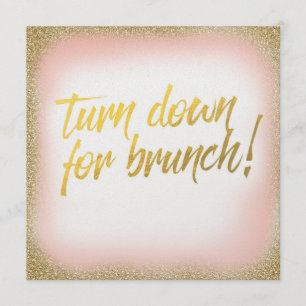 Peach Gold contre Brunch Invitation Pearl