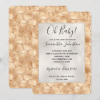 Peach Gold Glitter Glam Sparkle Giraffe Print