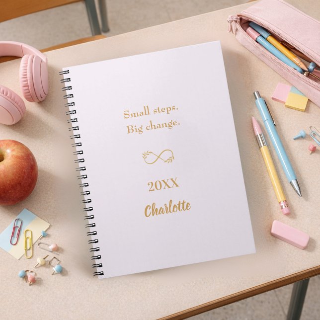 Peach gold motivational quote notebook (Creator Uploaded)