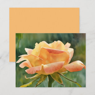 Peach Gold Rose Flower Art Note Card Set