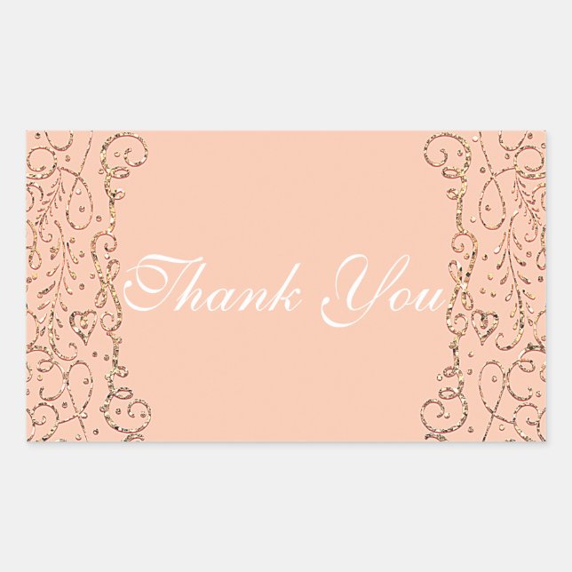 Peach Gold Royal Castle Fairy Tale Princess Favour Sticker (Front)