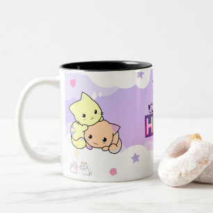 Peach & Goma - Mochi Mochi Peach Cats Two-Tone  Two-Tone Coffee Mug