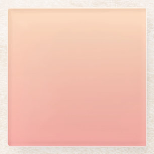 Peach Gradient Background Glass Coaster
