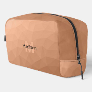 Peach gradient geometric mesh pattern Monogram Dopp Kit