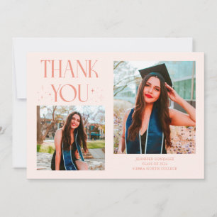 Peach Graduate Thank You 2-Photo Announcement