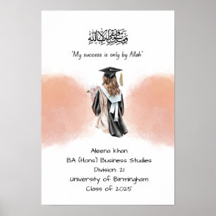 Peach Graduation Degree certificate  Poster