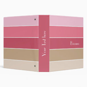 Peach Green Custom Summer Colour Block Stripes Binder
