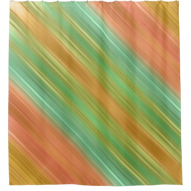 Peach Green Gold Stripe Douche rideau (Devant)