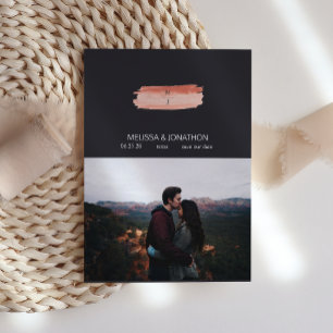 Peach Green Navy Pastel Add Image Save The Date