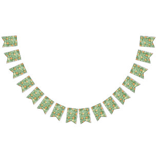 Peach Green Wedding Spring Pastel Bunting Flags