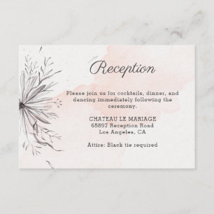 Peach & Grey elegant Wedding romantic delicate  Enclosure Card