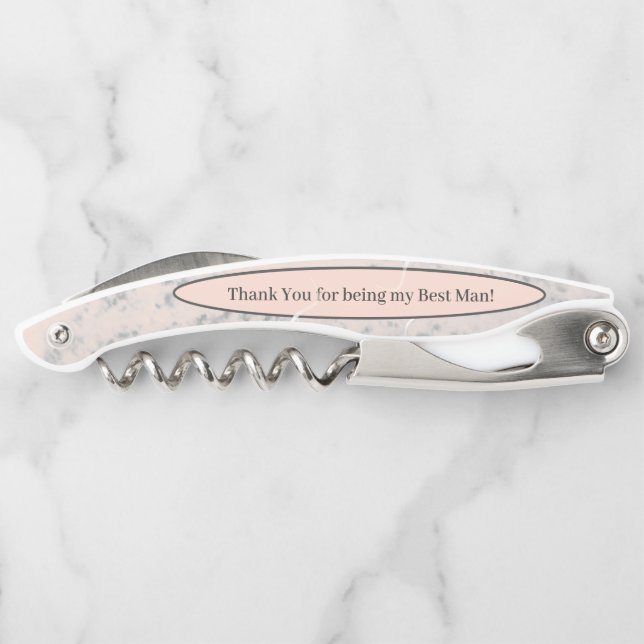Peach & Grey Marble  Corkscrew (Back)