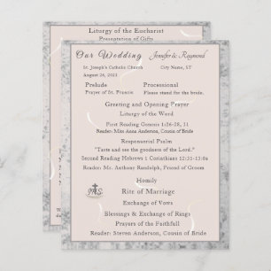 Peach& Grey Marble Nuptial Mass Program