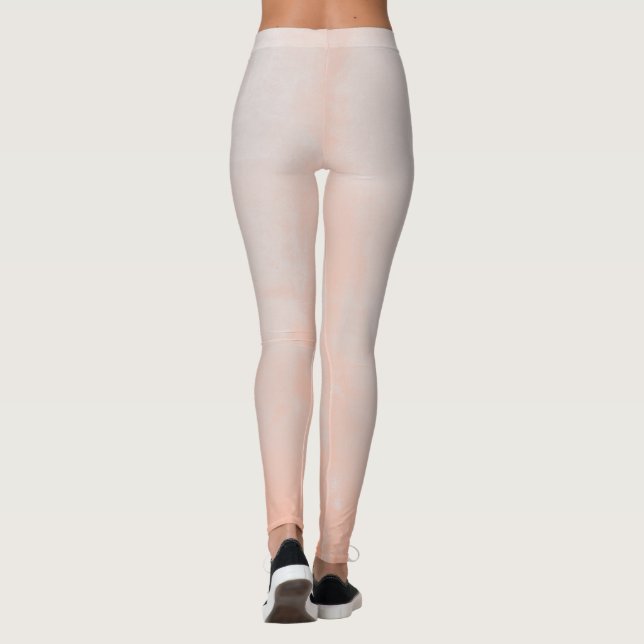 Peach Grey rustic ombre Leggings (Back)