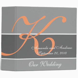 Peach, Grey Wedding Planner Keepsake Binder