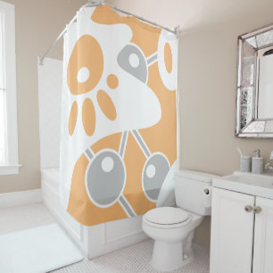Peach Grey White Modern Doodle 1