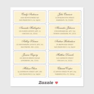 Peach guest names address. étiquettes mariages