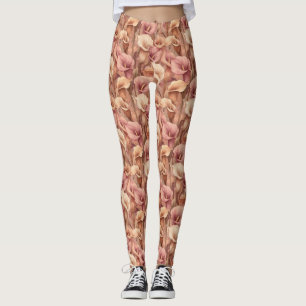Peach Gym Wear Calla lilies Flower Graduation Gift Leggings
