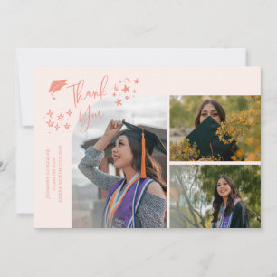 Peach Hand Written Thank You Multi Photo Announcement