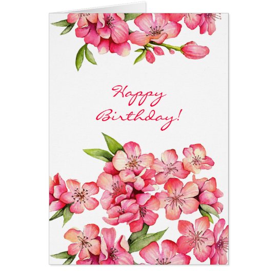 Peach Happy Birthday card