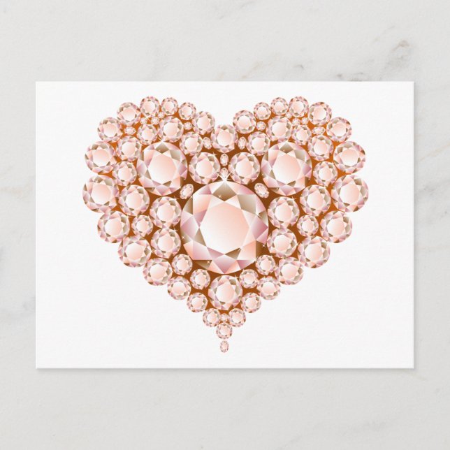 Peach Heart Gems Postcard (Front)