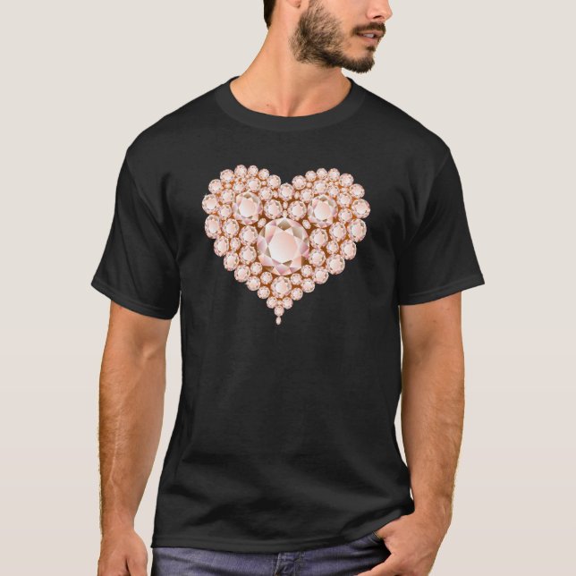 Peach Heart Gems T-Shirt (Front)