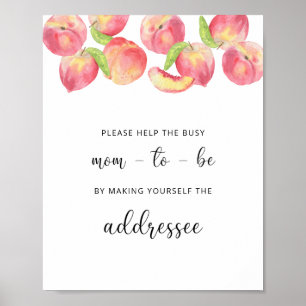 Peach Help the Busy Mom-to-Be Address an Envelope Poster