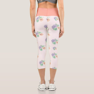 Peach High Waist Floral Yoga Pants