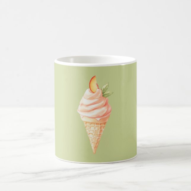 Peach Ice Cream Cone Coffee Mug (Center)