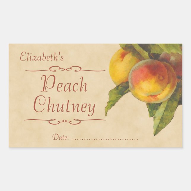 Peach jam or canning sticker (Front)