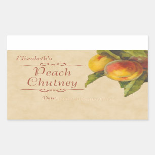 Peach jam or canning sticker
