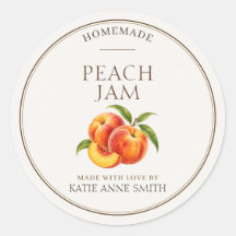 Peach Jam Personalized Jar Labels
