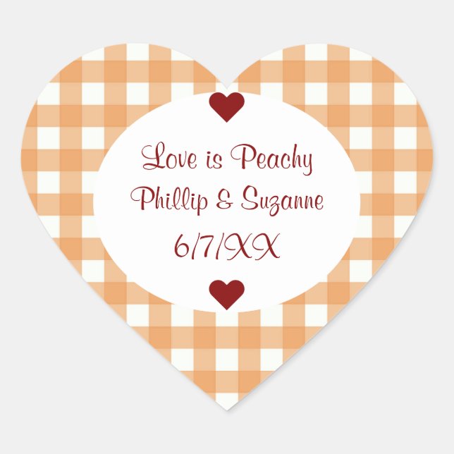 Peach Jelly Wedding Favor Sticker Étiquettes (Devant)