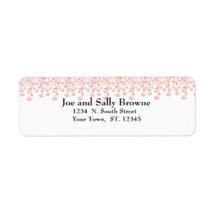 Peach Lace Return Address Labels
