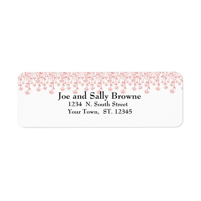 Peach Lace Return Address Labels (Front)