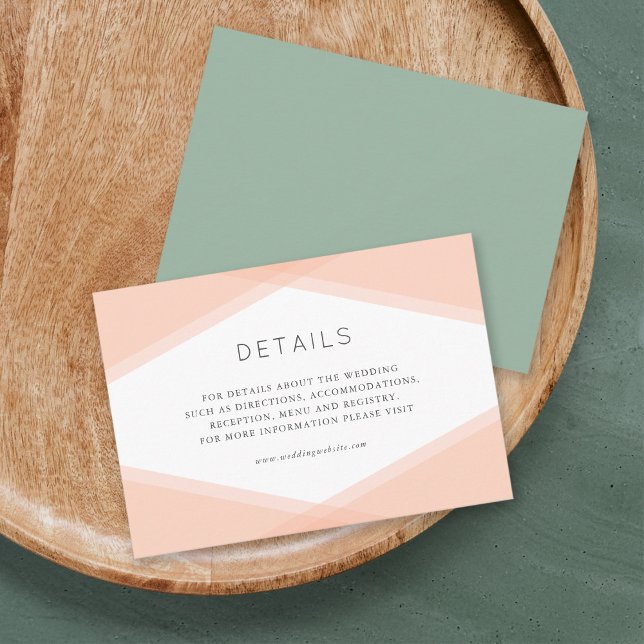 Peach Layered Geometric & Light Sage Details Enclosure Card (Creator Uploaded)