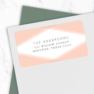 Peach Layered Geometric Return Address Label