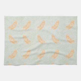 Peach Leaves Illustration Kitchen Towel