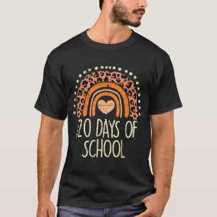 peach leopard rainbow 120 days school cute 120th d T-Shirt