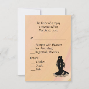 Peach Lesbian Wedding Menu Choice RSVP