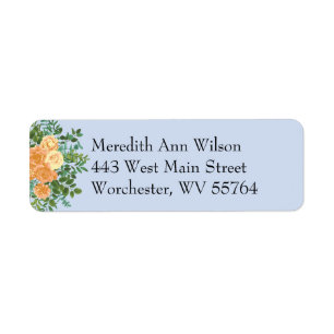 Peach Light Blue Wedding Roses Floral