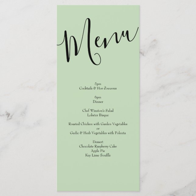 Peach Light Green Peony & Rose Floral Mariage Menu (Devant)