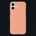 Peach Light Orange Pink Solid Custom Colour Gift iPhone 16 Plus Case<br><div class="desc">Printed with elegant solid custom colour background,  you may choose a different colour background if you wish. Feel free to customize and add your texts!</div>