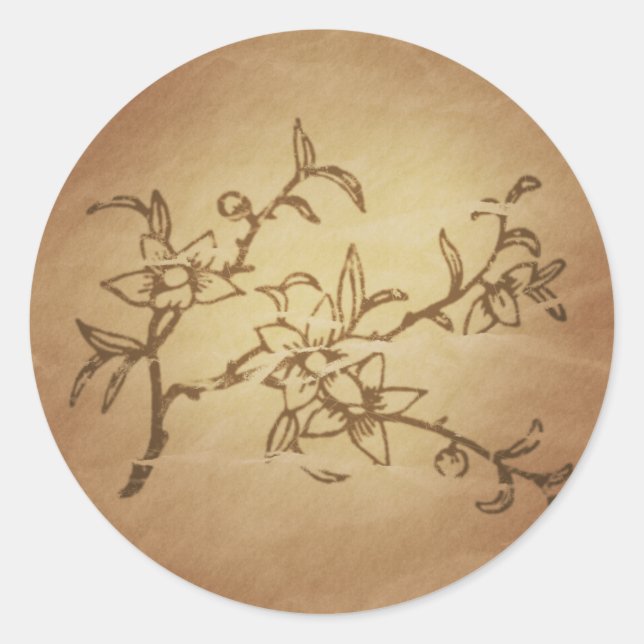 Peach Long Life Fame Chinese Magic Charms Classic Round Sticker (Front)